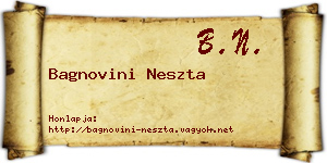 Bagnovini Neszta névjegykártya